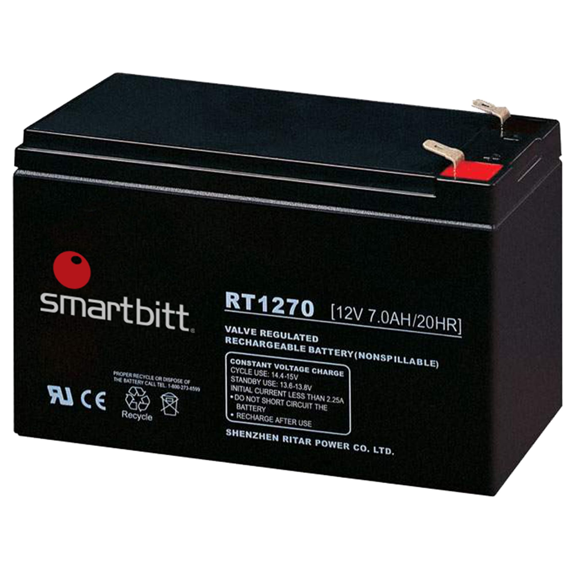 Batería de 12V-7AH, de reemplazo para Nobreak, sellada, libre de mantenimiento, Smartbitt SBBA12-7