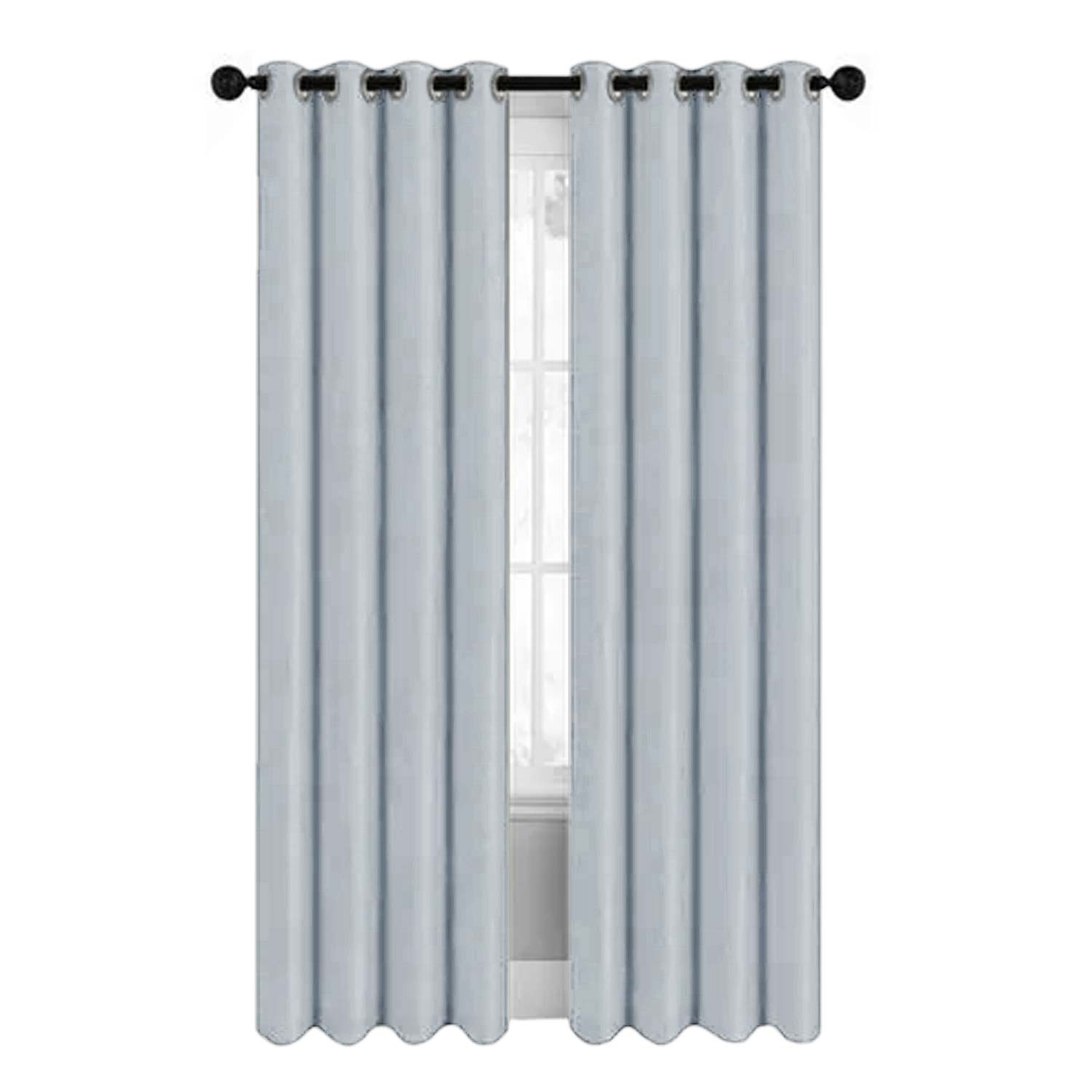 Cortina Blackout  274 X 213 Cm 2 Paneles Gris Bloquea Ruido y Luz