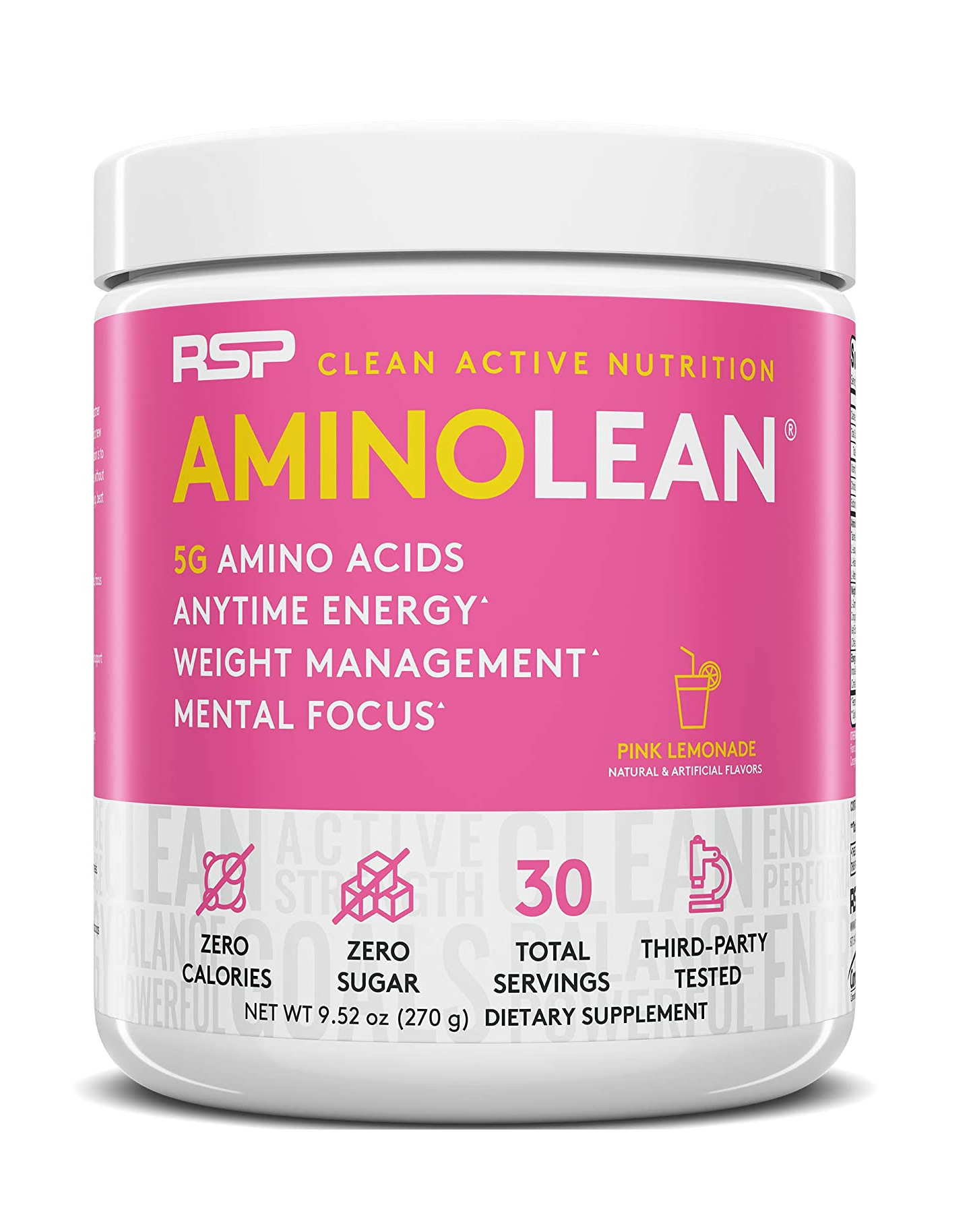 RSP AminoLean Pre Entrenamiento, AminoEnergía 30 servicios 9.52 Onzas