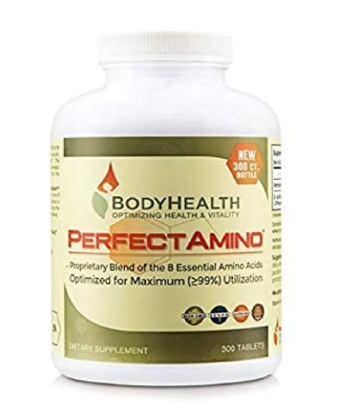 BodyHealth aminoácidos esenciales con BCAA 300 tabletas 12.63 Onzas