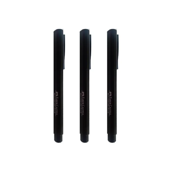Plumón Permanente Negro Faber Castell 3 Piezas