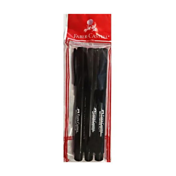 Plumón Permanente Negro Faber Castell 3 Piezas