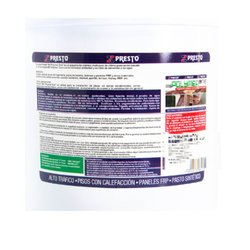 PEGAMENTO PARA PISOS PRESTO ALTO TRAFICO MS POLIMER ONE 6LT