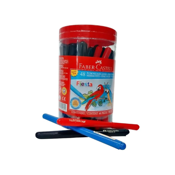 48 Plumones Marcadores Fiesta Faber Castell 