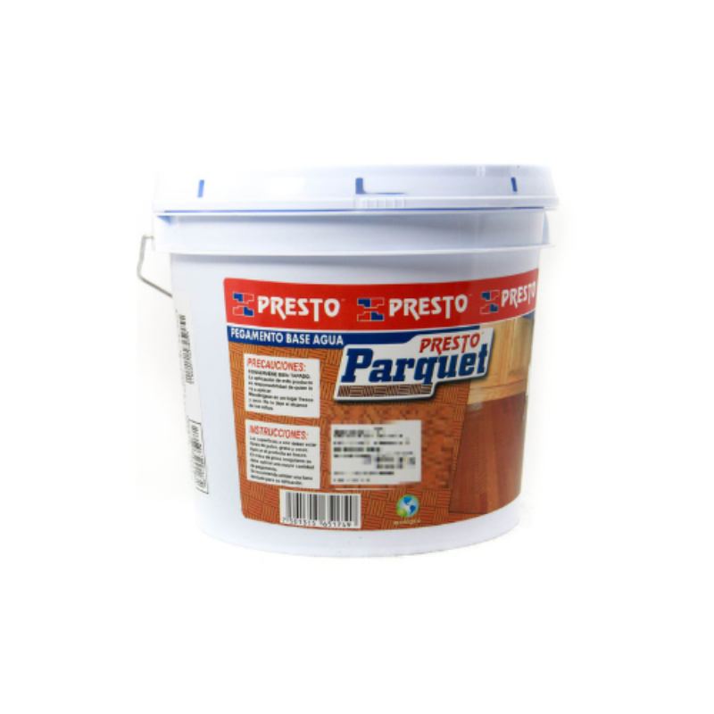 PEGAMENTO PARA PISO PRESTO PARQUET BASE AGUA CUBETA 4 KG