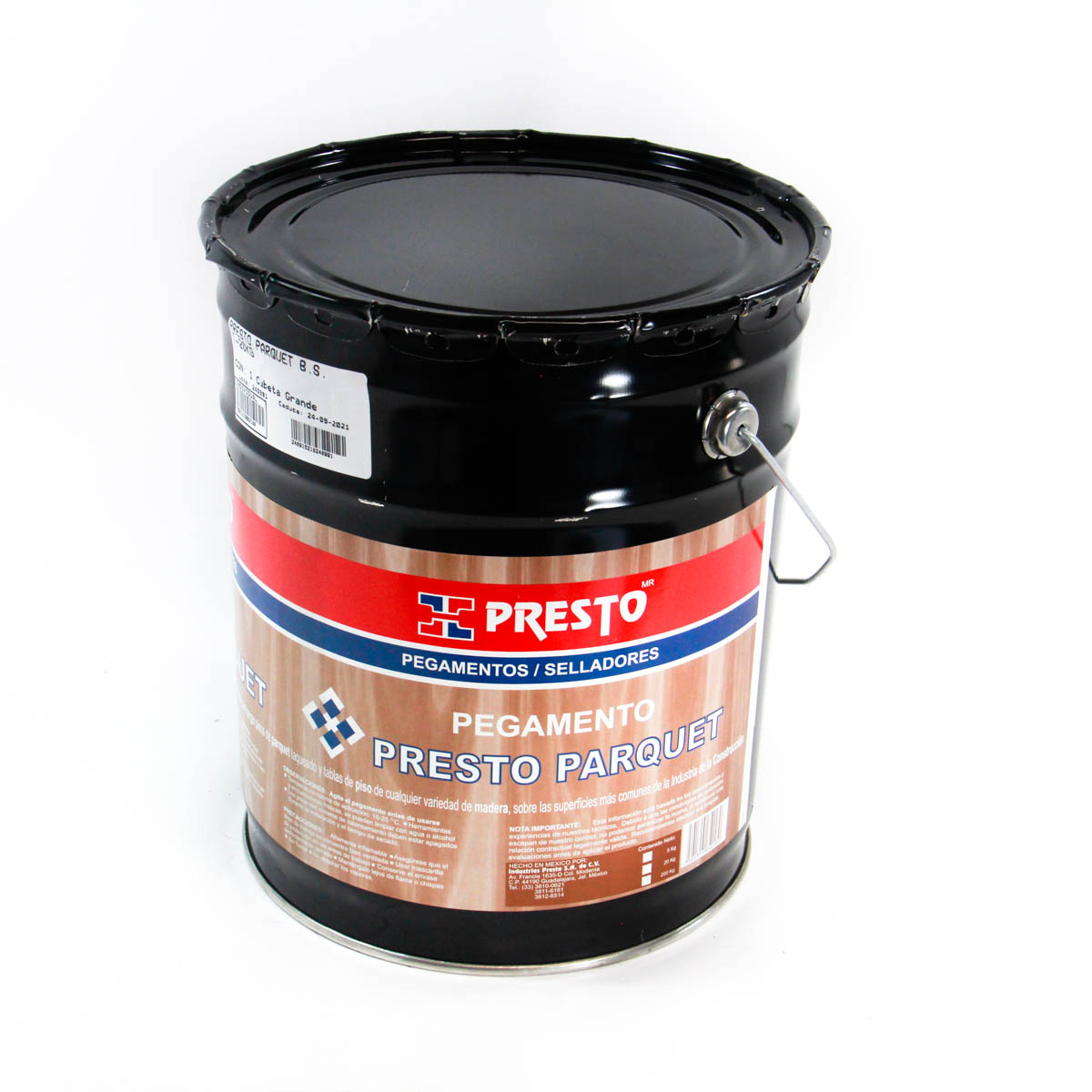 PEGAMENTO PARA PISO PRESTO PARQUET BASE AGUA CUBETA 20 KG