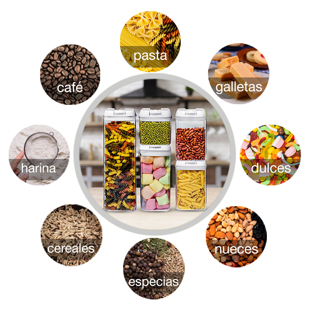 Contenedores Herméticos Lo Necesito Set 5 piezas Transparentes