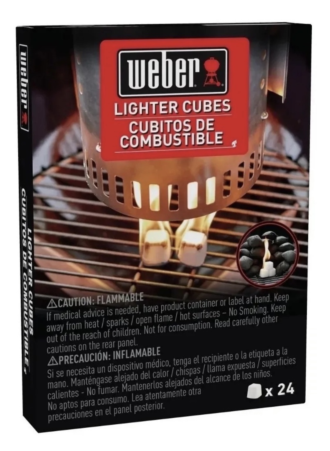 Cubos de parafina para encender carbón marca Weber 24 pzas