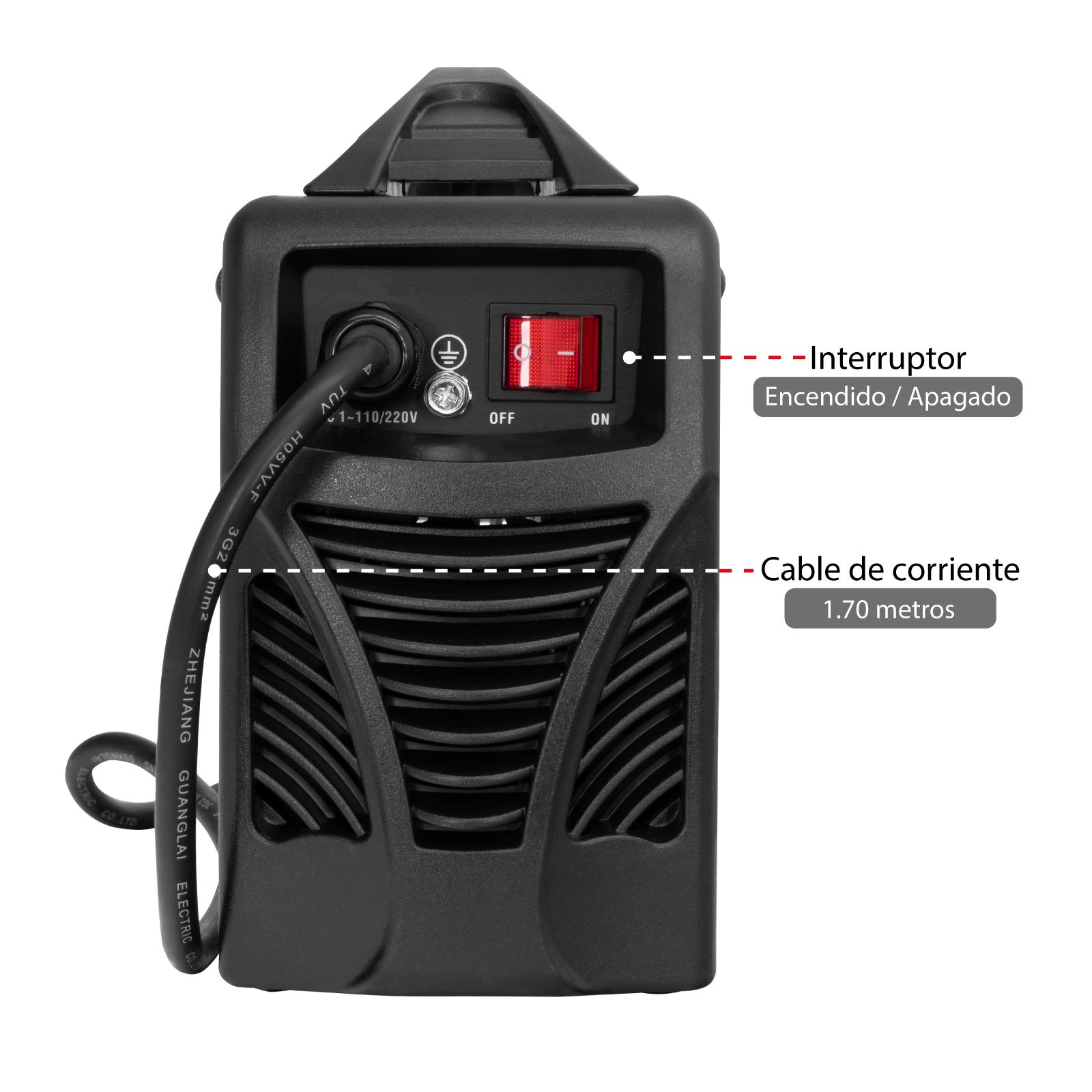 Soldadora Inverter Guardex Bivoltaje 110V/220V 200 AMP Incluye Accesorios