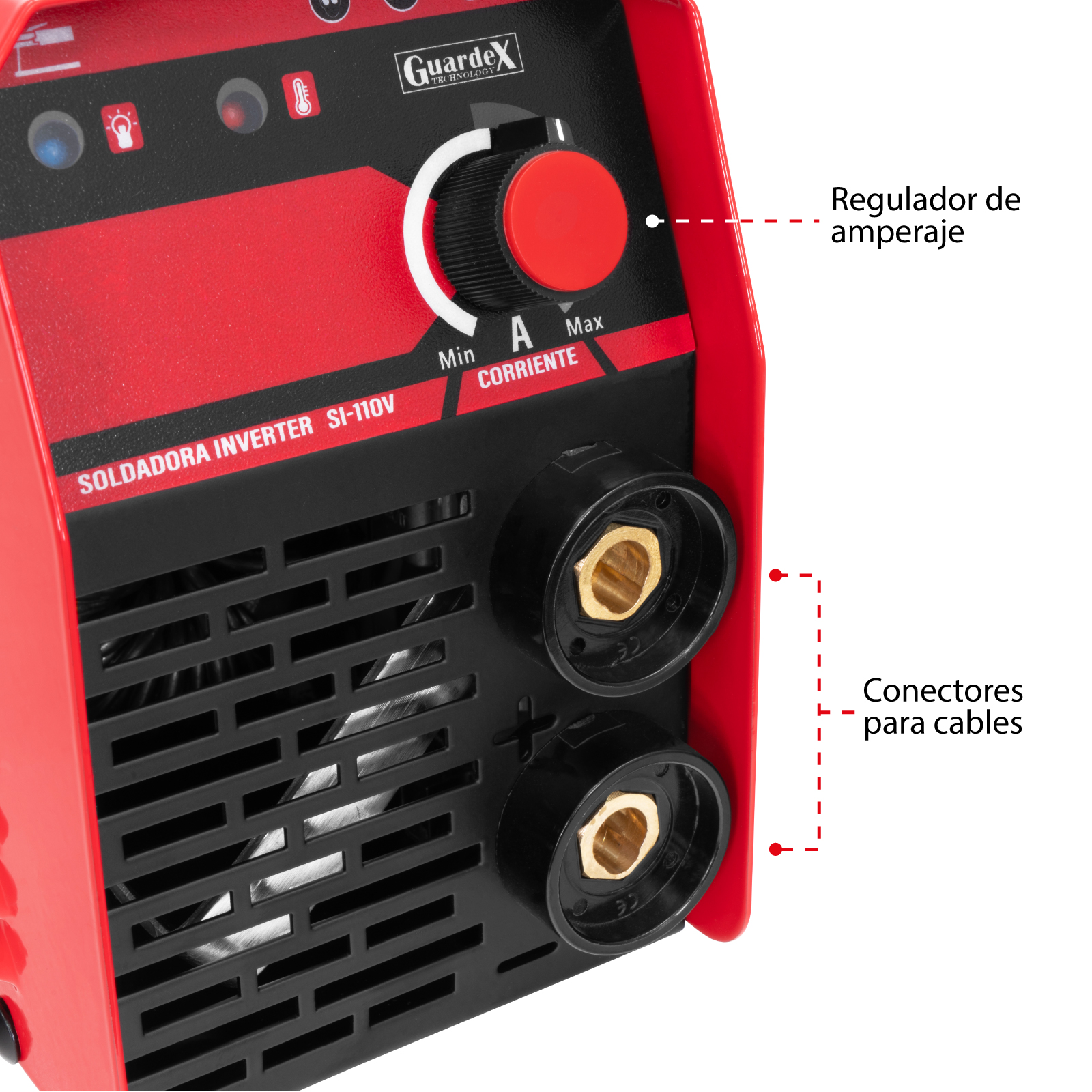 Soldadora Inverter Guardex 110V 210 AMP Incluye Accesorios