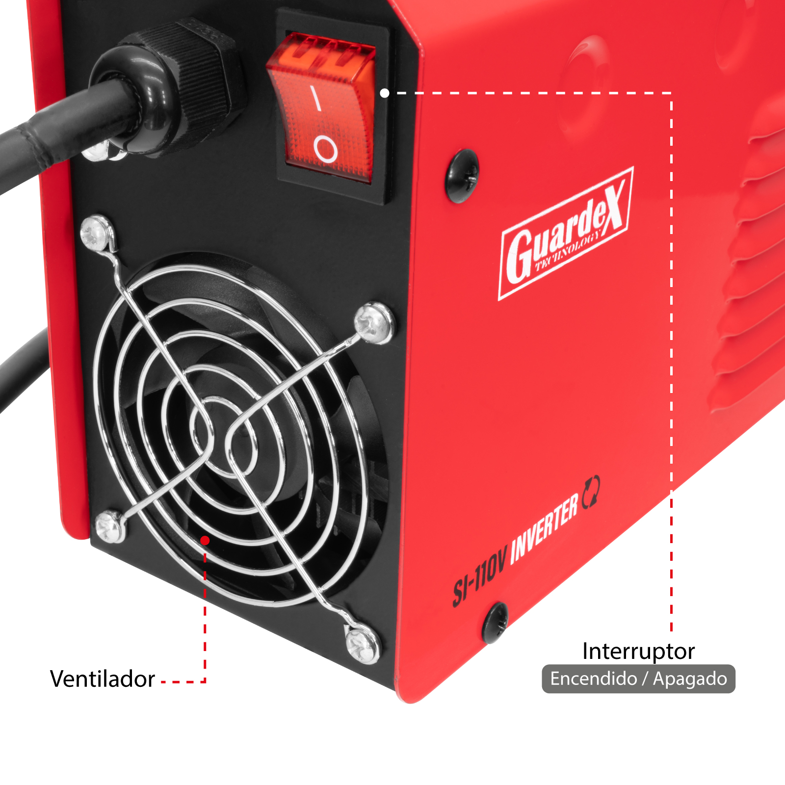 Soldadora Inverter Guardex 110V 210 AMP Incluye Accesorios