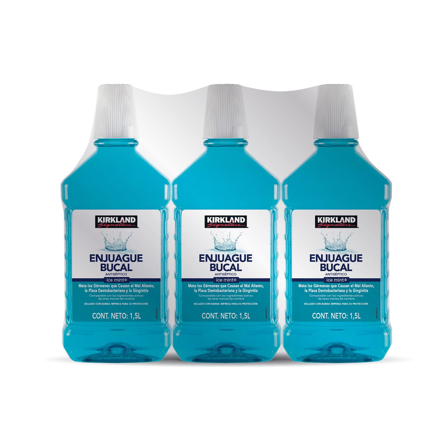 3 Enjuagues Bucales Kirkland Signature Ice Mint 580514 CST