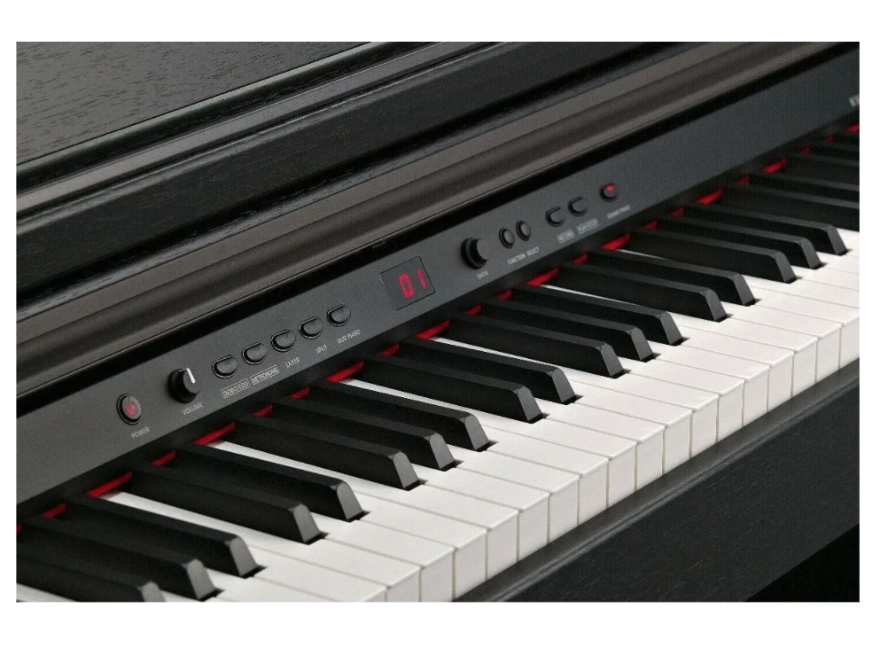 Piano Digital KURZWEIL modelo KA130 color negro, con banco.