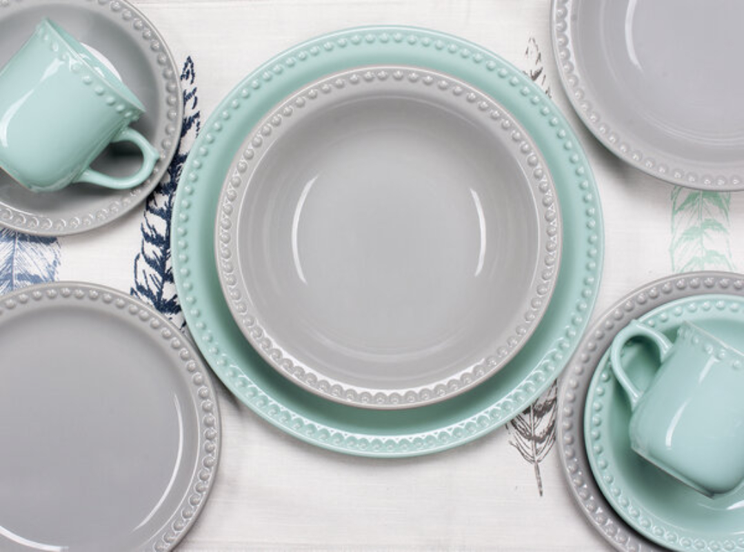 Vajilla Santa Anita 308668 Mauve Vintage 16 Piezas END2**.