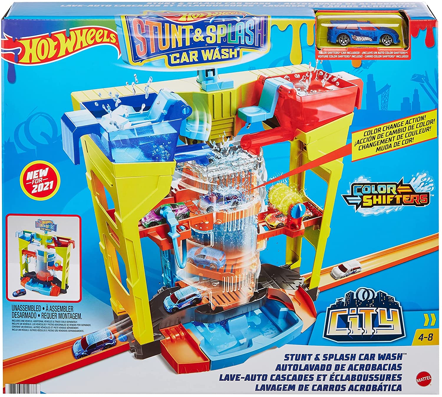Hot Wheels City Autolavado de Acrobacias Pista de juguete HGH43