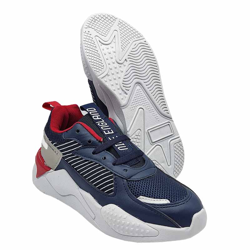 Tenis Nice England 5007 Azul Marino Rojo niño Joven Running Correr Ejercicio