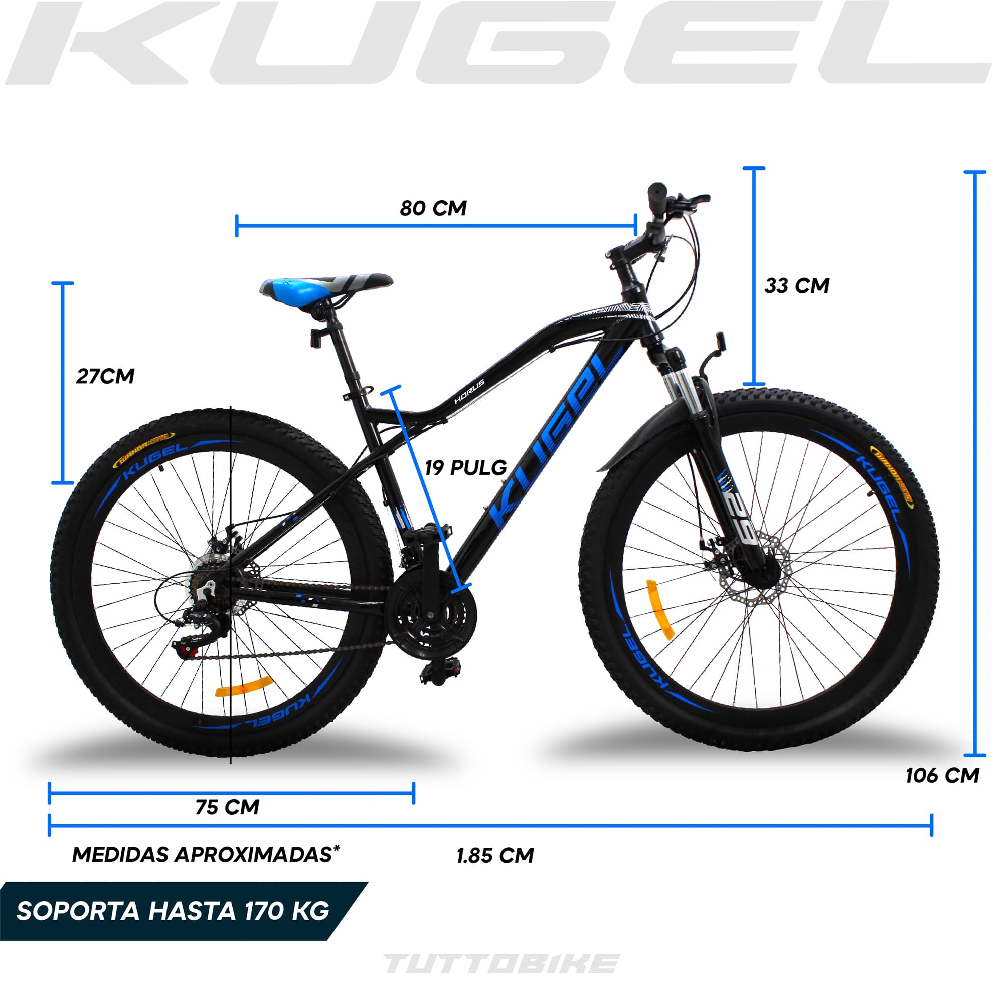 Bicicleta Montaña Rodada 29 21 Velocidades Kugel Horus Negro