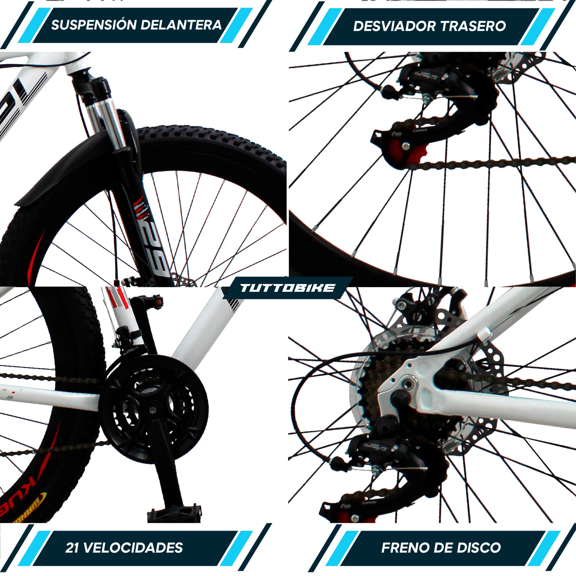 Bicicleta Montaña Rodada 29 21 Velocidades Kugel Horus Blanca