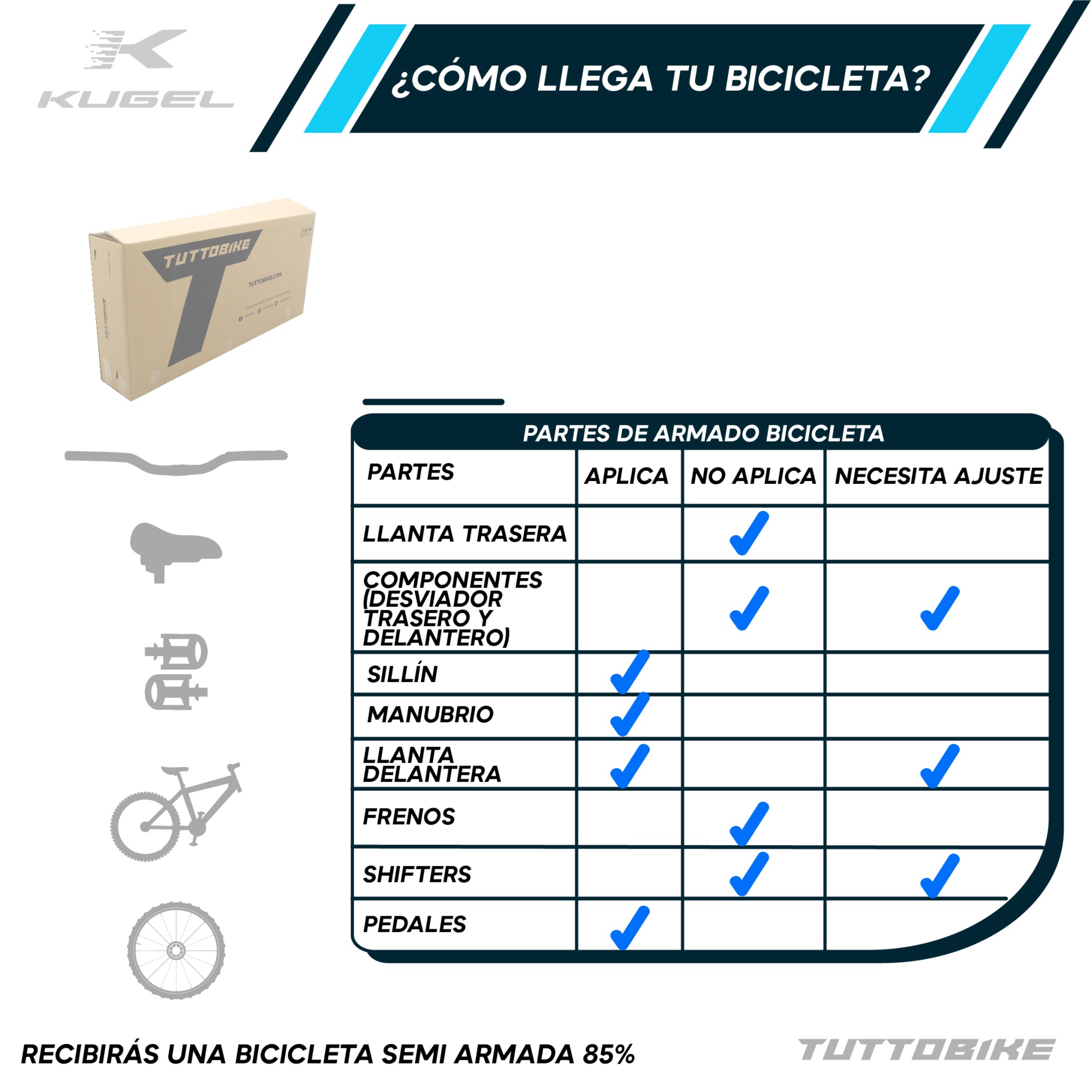 Bicicleta Montaña Rodada 29 21 Velocidades Kugel Horus Blanca