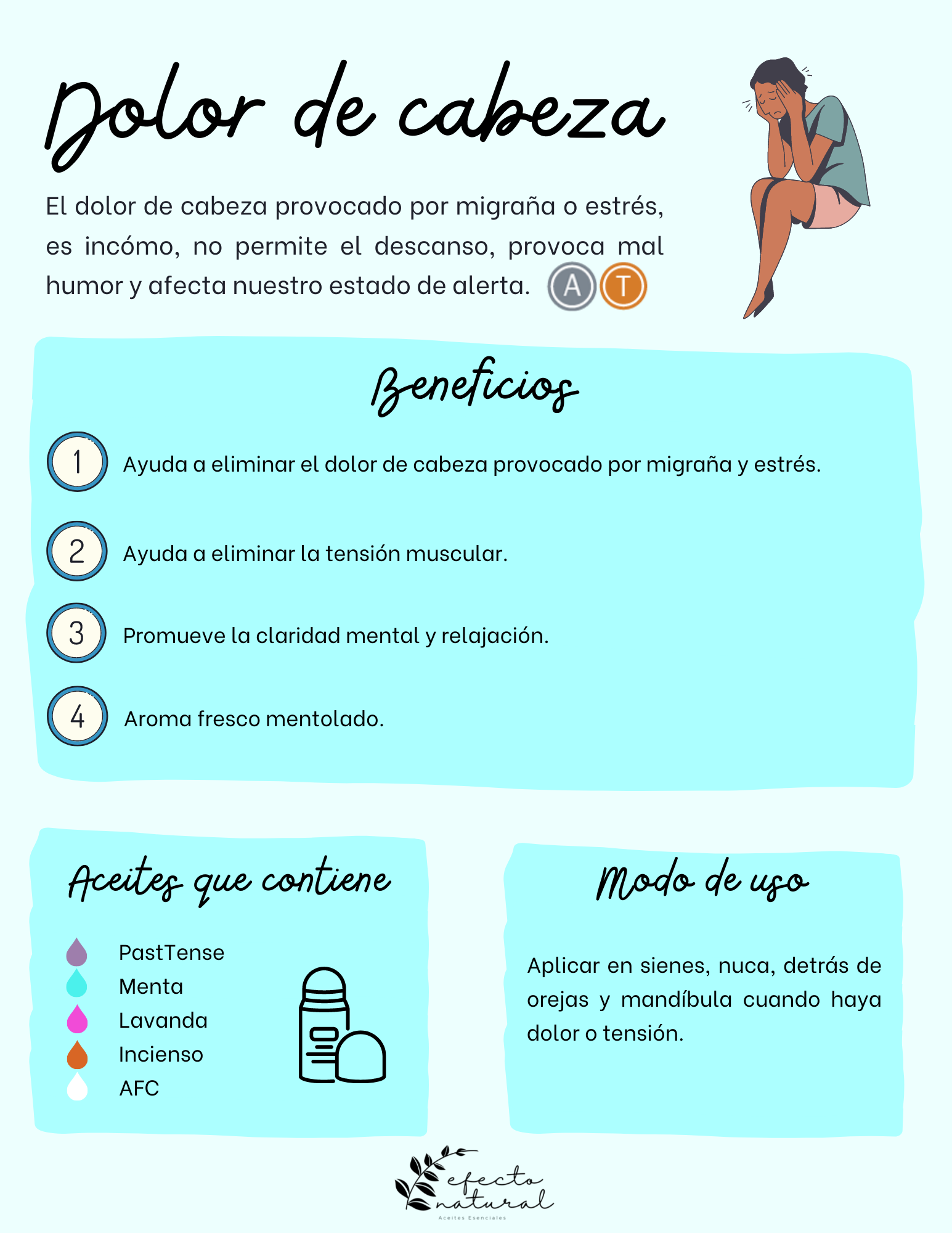 Dolor de cabeza - Mezcla de aceites esenciales