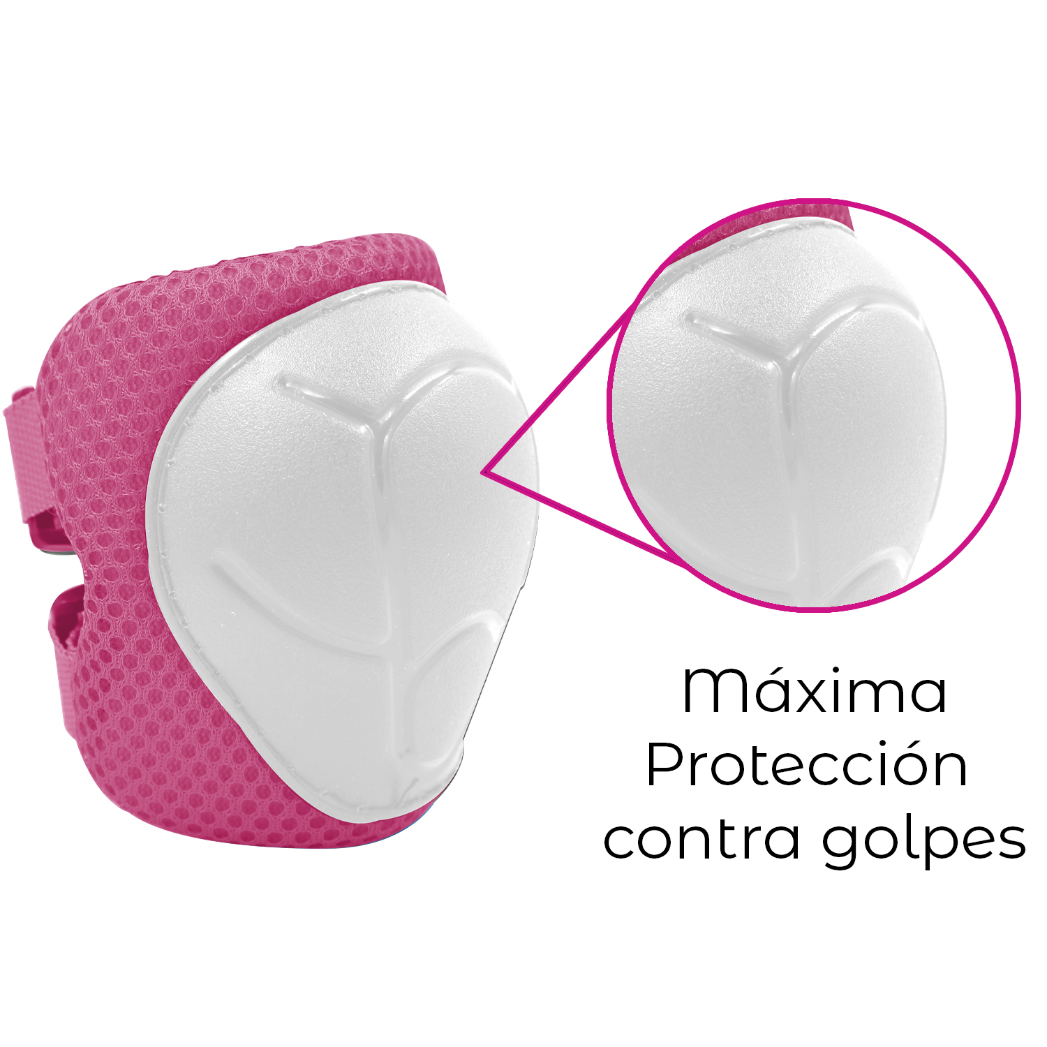 Kit Seguridad Protección Niños Casco Rodilleras Muñequeras Coderas Rosa