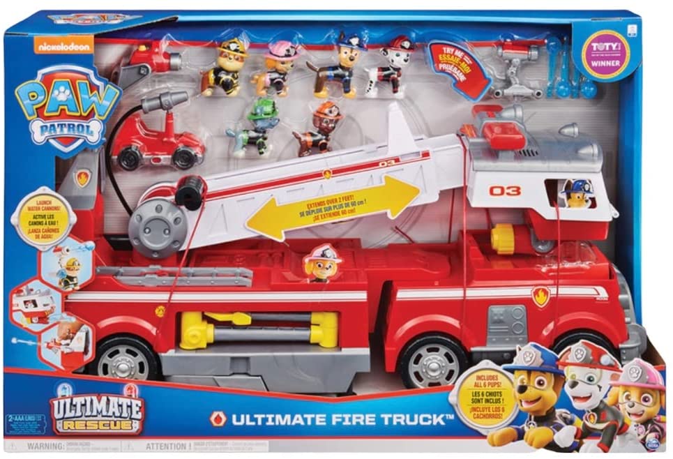 Paw Patrol Camión De Bombero Ultimate Fire Truck Con 6 Cachorros Spin Master