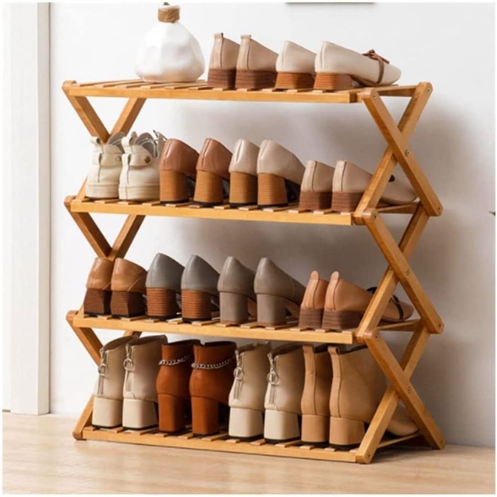 Zapatera Plegable de Bambú Lo Necesito 4 Niveles 