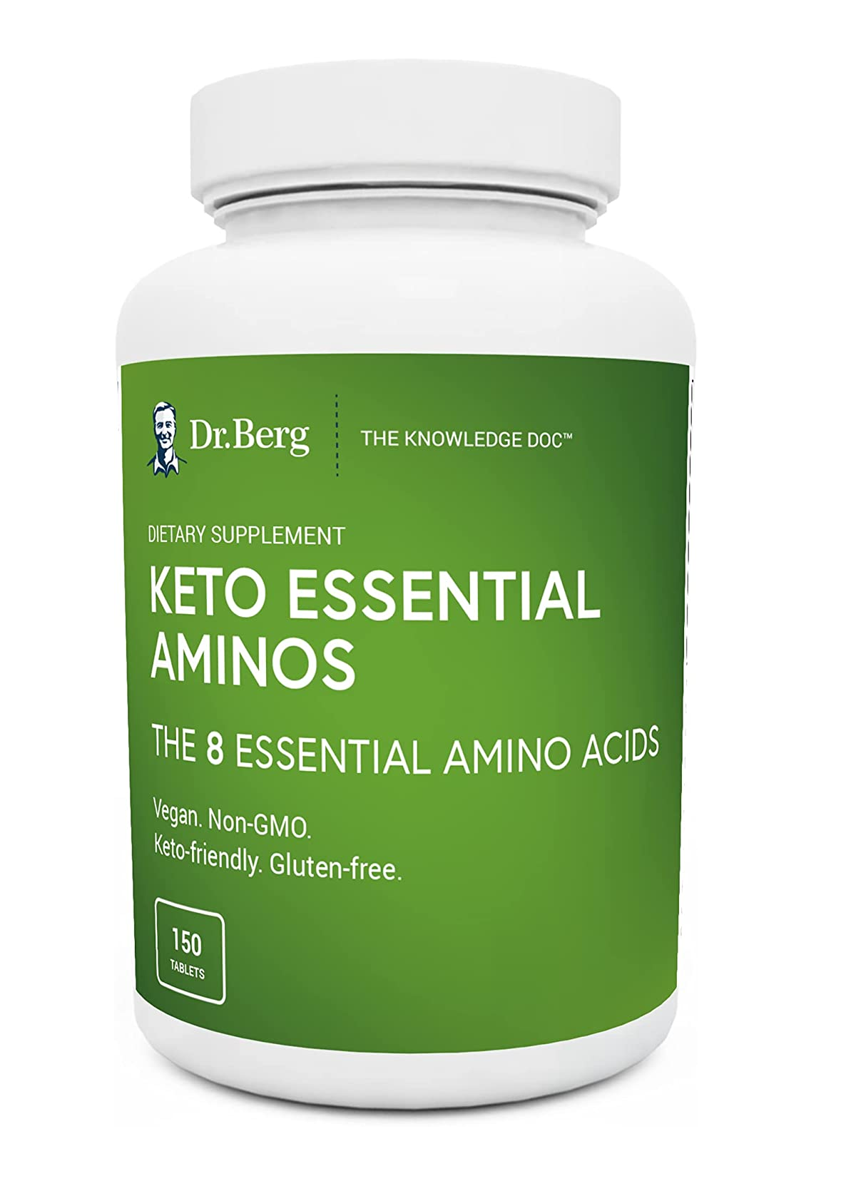 Dr. Berg's 8 Aminoácidos esenciales 150 tabletas veganas Proteínas 7.2 Onzas