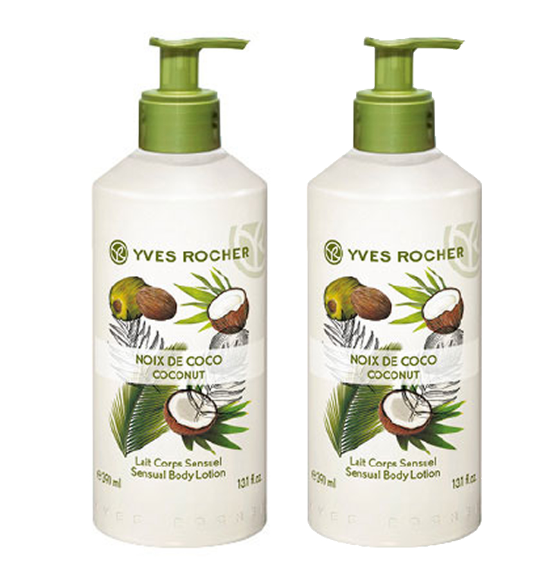 PAQUETE DE 2 MAXI CREMA CORPORAL FLUIDA COCO YVES ROCHER 390 ML