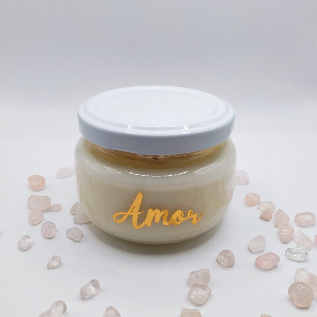 Vela aromática con cuarzos 