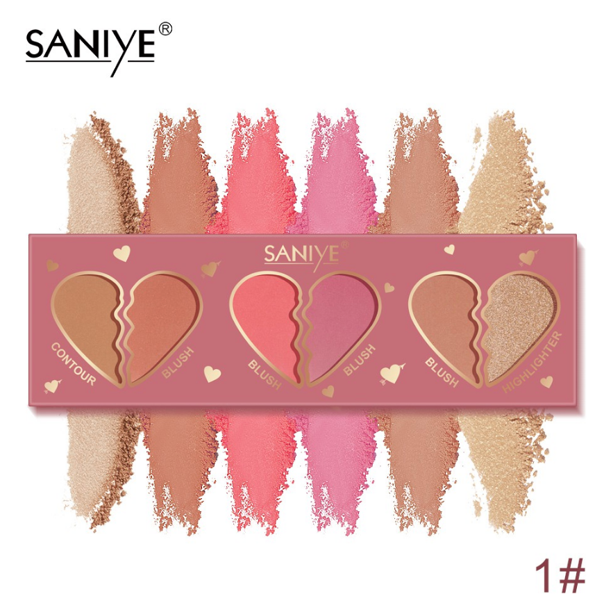 Paleta De Contorno, Iluminador Y Rubor Saniye E0332