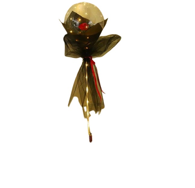 Globo Luz Led Con Rosa San Valentín Amor Y Amistad Premium