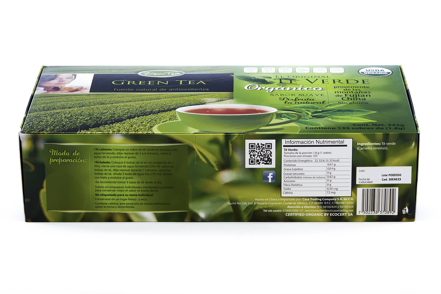 Te Verde Organico De Alta Montaña Zen Tea Con 135 Sobres