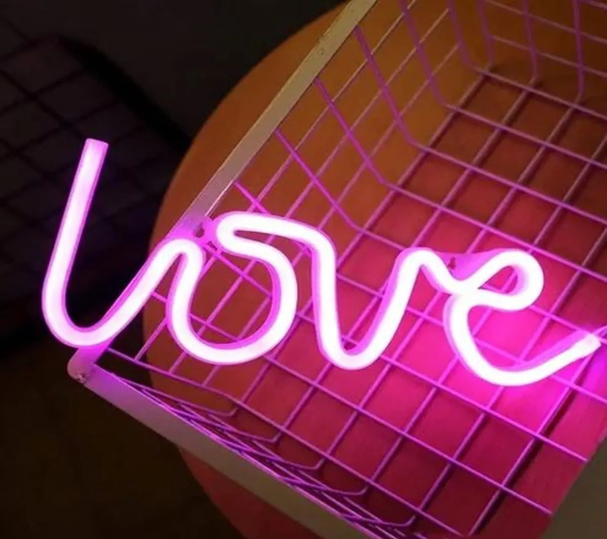Lampara Led Neon Decorativa Corazon Luna Love Batería/ Usb