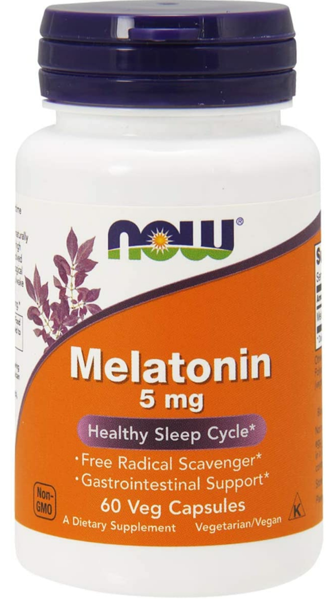 Melatonina 5 Mg 60 Cápsulas Veganas Now Foods