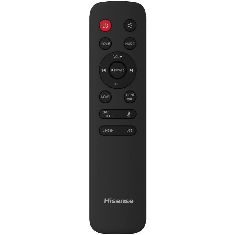 Barra de sonido Hisense de 2.0 canales 60 W, Bluetooth, HDMI ARC/óptico/AUX/USB, 3 modos de ecualización HS-205