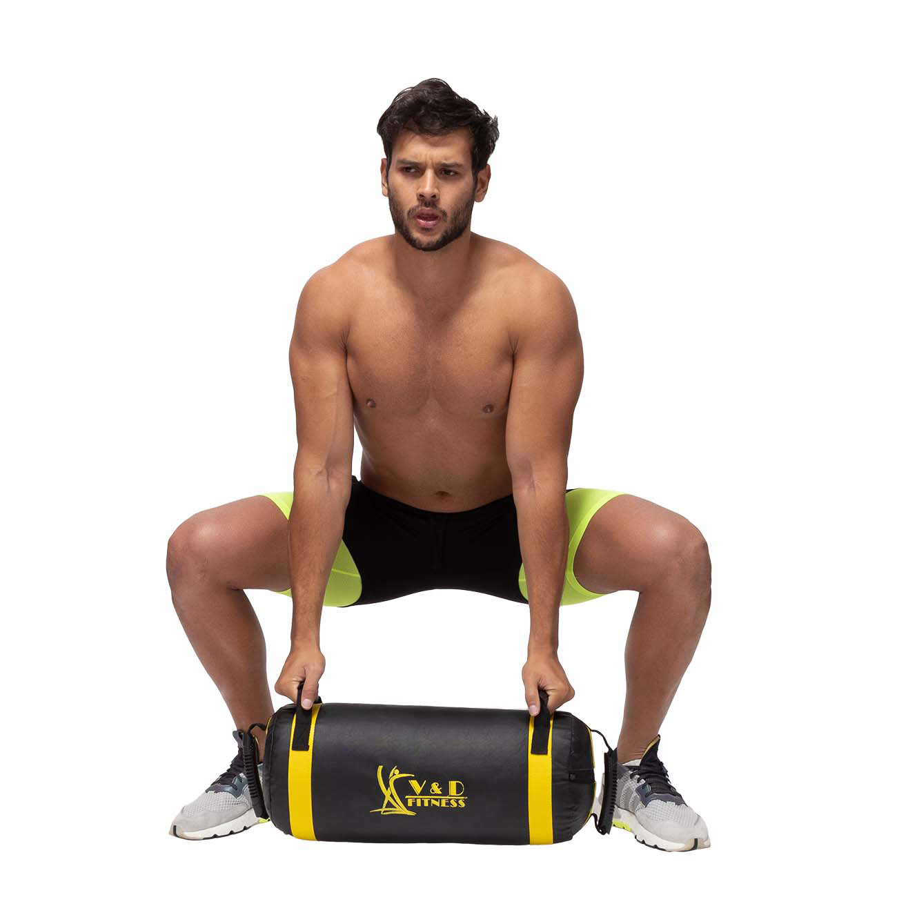 Sandbag costal con Peso Negro c/amarillo 15kg/33 Lbs V&D Fitness