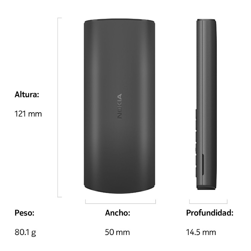 Nokia 105 4G, Single Sim, Gris