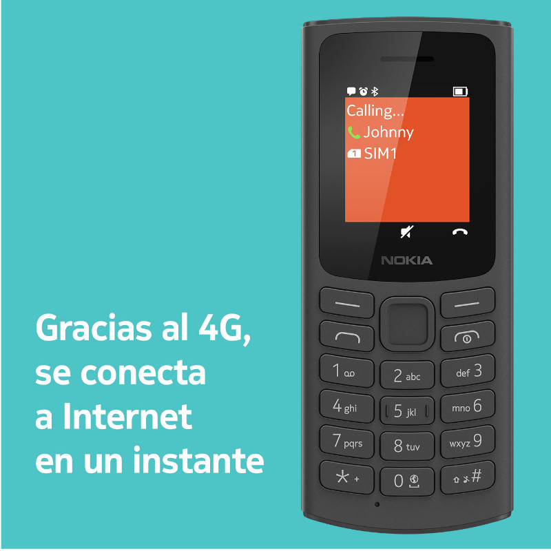 Nokia 105 4G, Single Sim, Gris