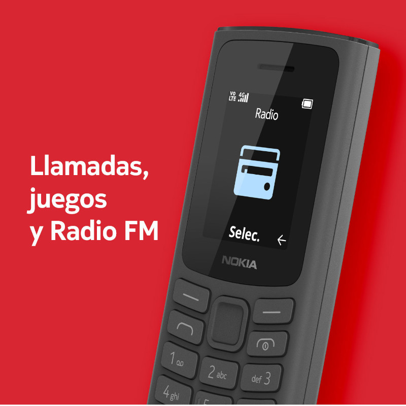 Nokia 105 4G, Single Sim, Gris