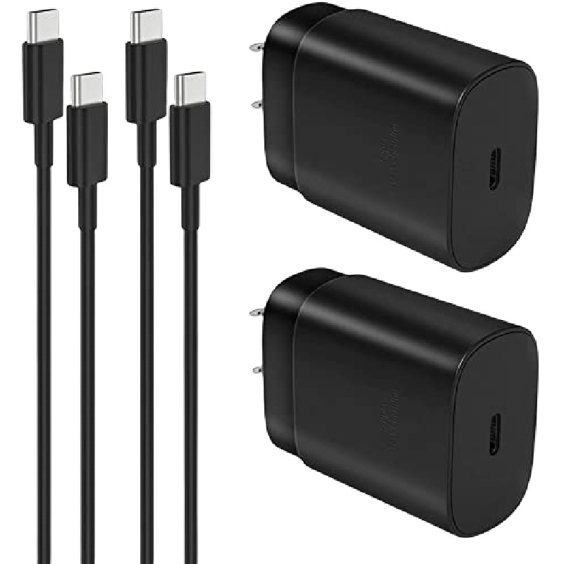 Cargador De Pared De Tipo C A Tipo C Negro Compatible Con Samsung 25w Superfast