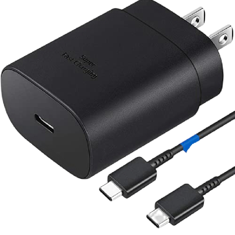 Cargador De Pared De Tipo C A Tipo C Negro Compatible Con Samsung 25w Superfast