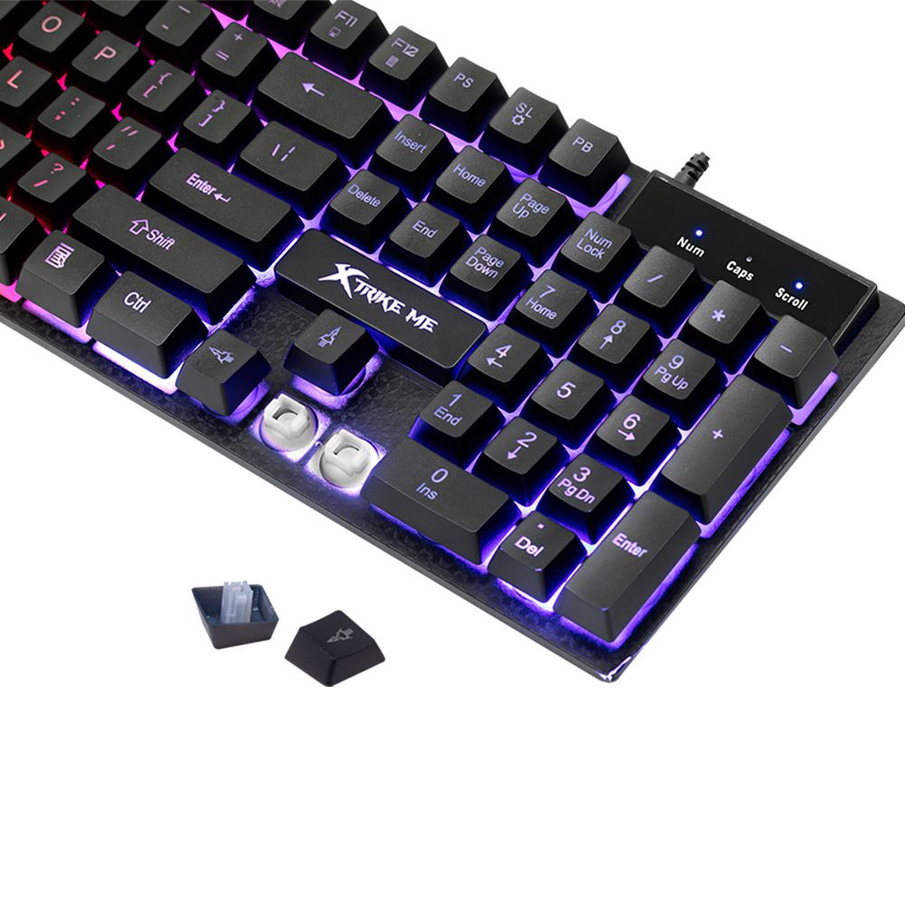 Teclado Gamer Slim con Luz Xtrike Me Color Negro