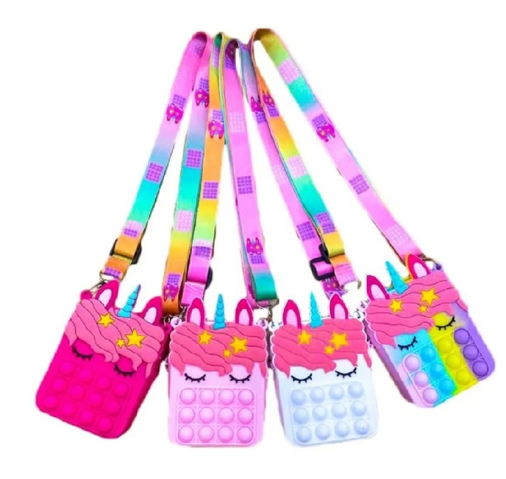 Bolsa Monedero Unicornio Pop It Fidget Antiestres Niña