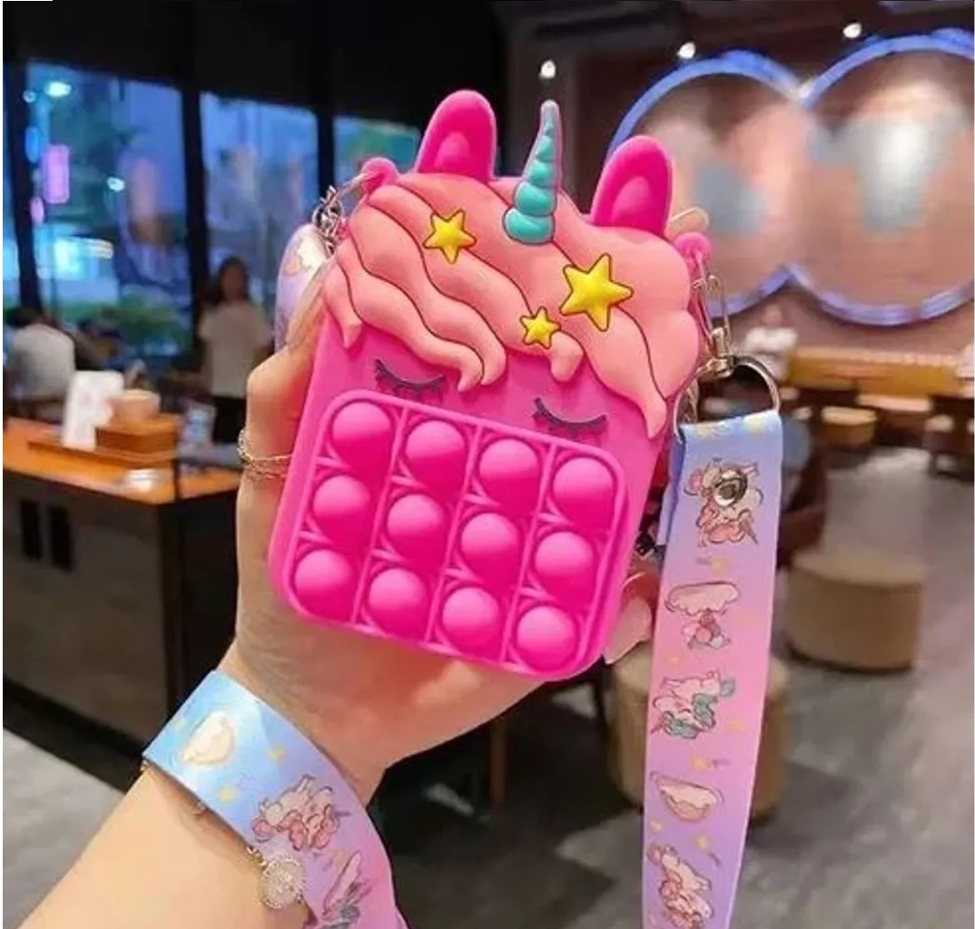 Bolsa Monedero Unicornio Pop It Fidget Antiestres Niña