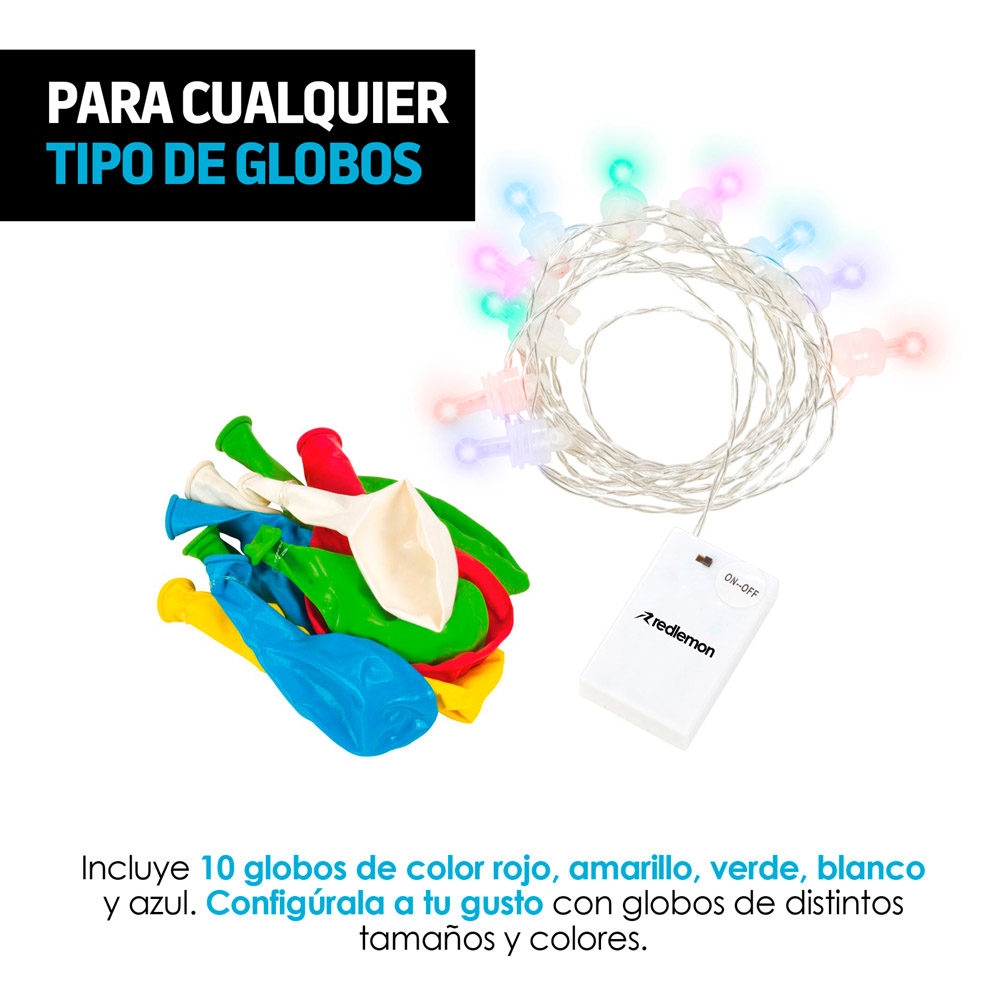 2 Series de Luces LED de Colores para Exteriores con Globos (3.24 m c/u) Redlemon