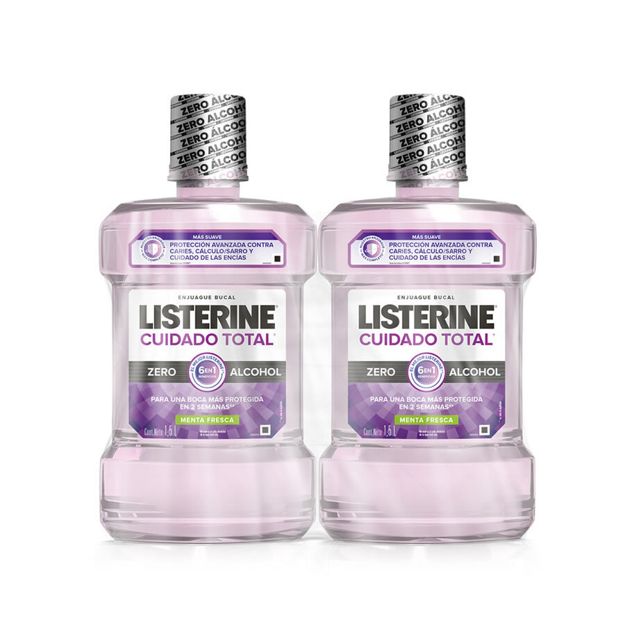2 Enjuagues Bucales Listerine Cuidado Total Zero Alcohol CST