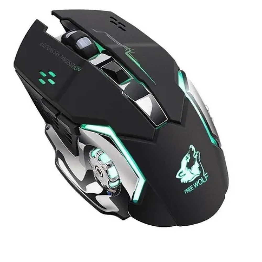 Mouse de juego inalámbrico recargable Free Wolf X8 black