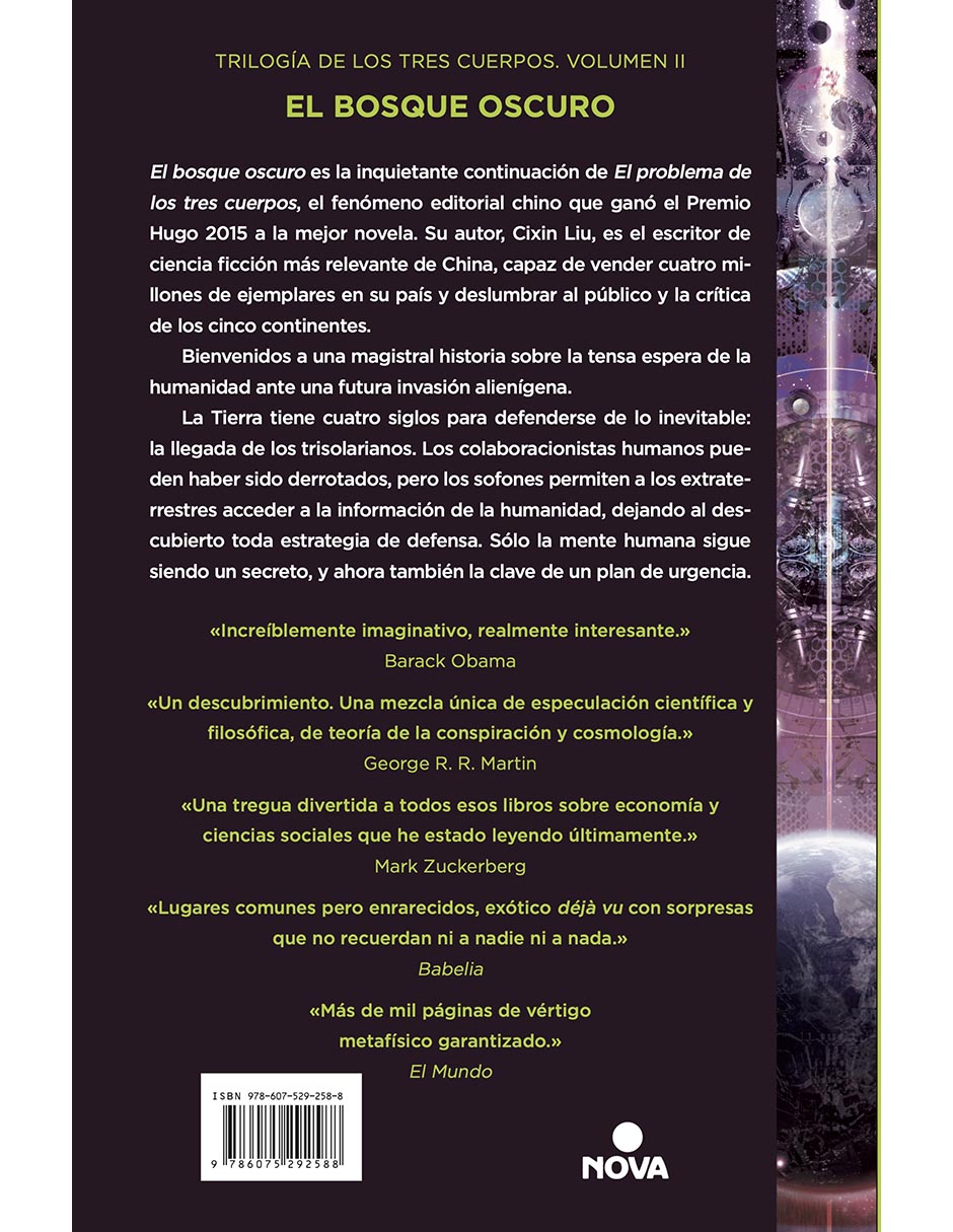 Libro El bosque oscuro Autor Cixin Liu