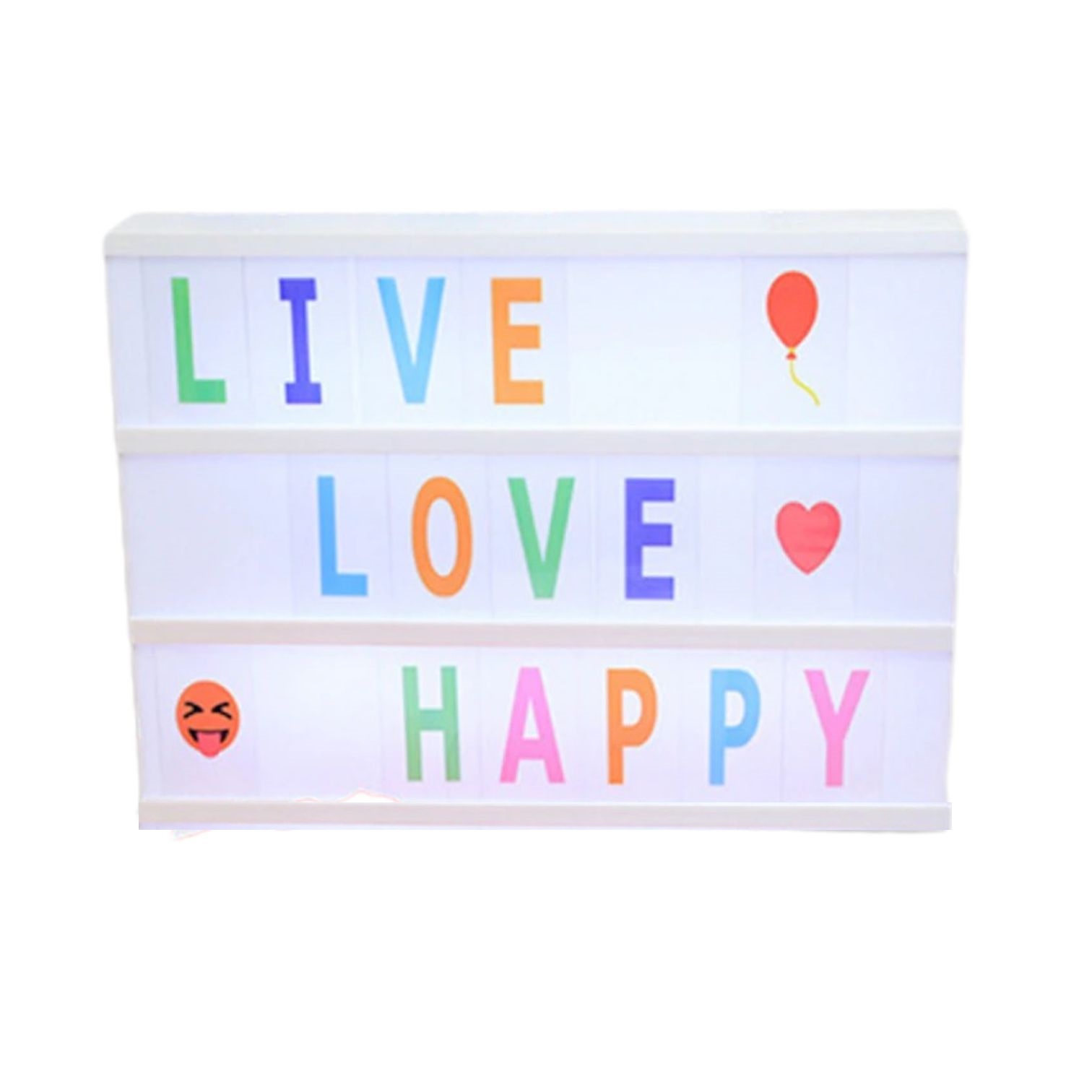 Letrero Luminoso Personalizable lightbox letras de colores Gadgets & Fun 
